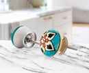 Flower 1-5/8 in. Blue & Multicolor Cabinet Knob (Pack of 10)