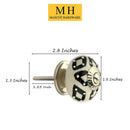 Mascot Hardware Diamond  1-3/5 in. (40mm)  Black & White Drawer Cabinet Knob