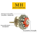 Stone Pattern 1-3/5 in. Orange & White Cabinet Knob (Pack of 10)
