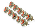 Stone Pattern 1-3/5 in. Orange & White Cabinet Knob (Pack of 10)