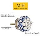 Mascot Hardware Camellia Washed 1-4/7 in. Blue Cabinet Knob (Pack of 10)