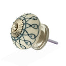 1-3/5 in. White & Green Cabinet Knob (Pack of 10