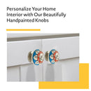 Mascot Hardware Stone Pattern Round 1-4/7 in. Red & Blue Cabinet Knob (Pack of 10)
