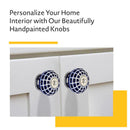 Mascot Hardware Checkered 1-4/7 in. Blue Round Cabinet Knob (Pack of 10)