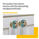 Flower 1-5/8 in. Blue & Multicolor Cabinet Knob (Pack of 10)