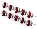 Mascot Hardware Art 1-3/5 in. (40mm) Red & Cream Drawer Cabinet Knob