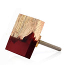Mascot Hardware Frosted Timber 1-2/3 in. Red & Wood Drawer Cabinet Knob