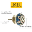 Mascot Hardware Flowers 1-3/5 in. Blue & Cream Cabinet Knob (Pack of 10)
