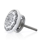 Mascot Hardware wirl Leaves 1-3/5 in. Black & White Cabinet Knob - Pack of 10