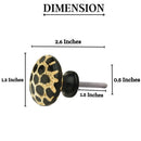 Mascot Hardware Stone Pattern Round 1-3/10 in. Black on Distressed Yellow Cabinet Knob