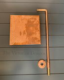 Unlacquered Solid copper Round Shower Head, copper Arm Extension
