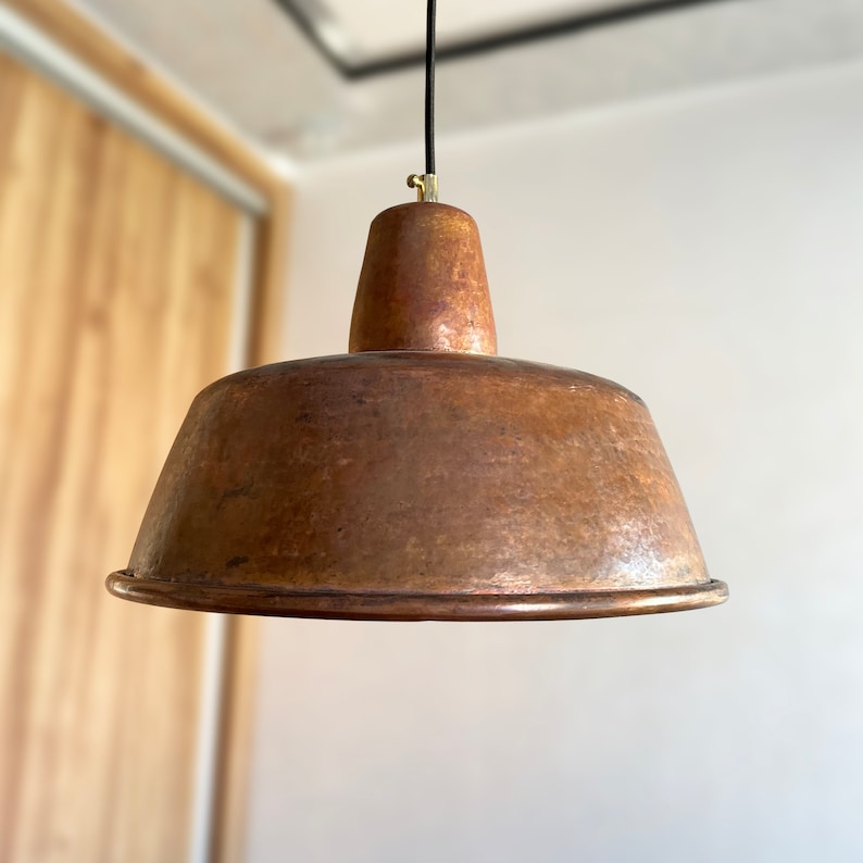 Vintage Copper Ceiling Light , Farmhouse Kitchen Lighting.