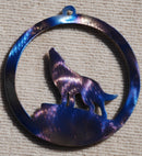 Wolf in Circle Metal Art (