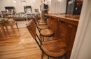 Free Shipping Swiveling Industrial Bar Stools With Backs -THE SULLY- Counter Height Wooden Bar Stools, Vintage Rustic Bar Stools For Island