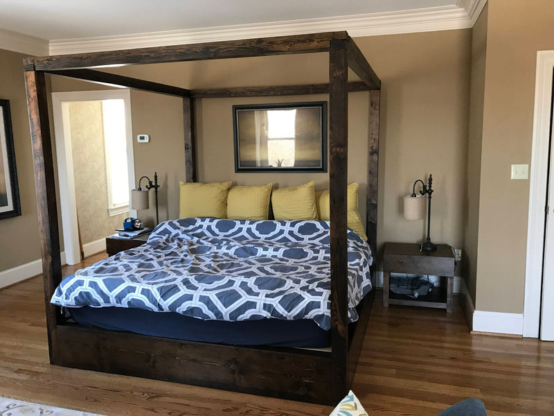 Platform Bed, Four Poster Bed, Canopy Bed, Cabana Bed, Reclaimed Wood Platform Bed, Four Poster King Bed, Modern Platform Bed, Custom Bed