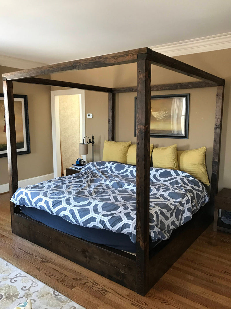 Platform Bed, Four Poster Bed, Canopy Bed, Cabana Bed, Reclaimed Wood Platform Bed, Four Poster King Bed, Modern Platform Bed, Custom Bed