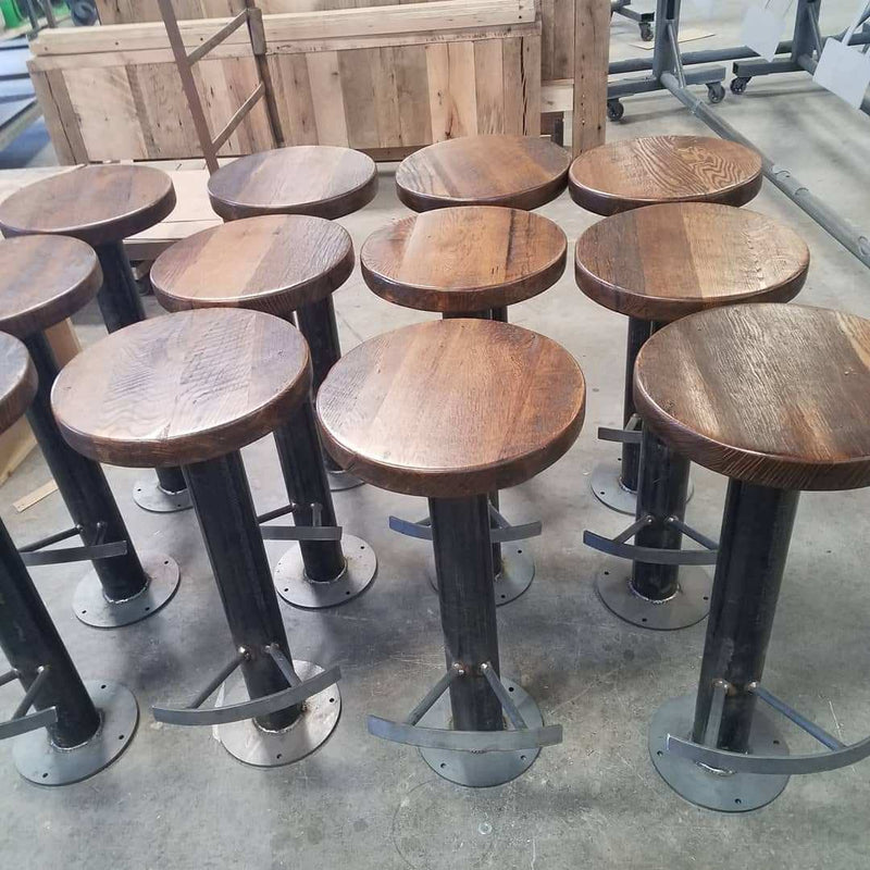 Bolt Down Bar Stools, Counter Stools, Pedestal Bar Stools, Industrial Bar Stools, Solid Wood Bar Stools Bolt Down, Counter Height Stools