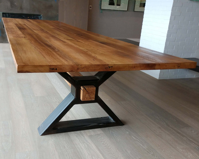 The Executive Conference Table, Solid Wood Conference Table, Industrial Table, Trestle Table, Metal and Reclaimed Wood Office Table, Modern