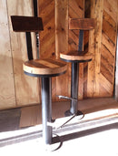 Bolt Down Bar Stools with Footrest, Swivel Bar Stools, Restaurant Bar Stool, Industrial Counter Height Stool with Backrest