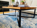 The Campbell Industrial Style Coffee Table, Extra Large Coffee Table, Reclaimed Wood and Metal Custom Coffee Table, Reclaimed Wood Table