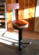 Bolt Down Bar Stools with Footrest, Swivel Bar Stools, Restaurant Bar Stool, Industrial Counter Height Stool with Backrest