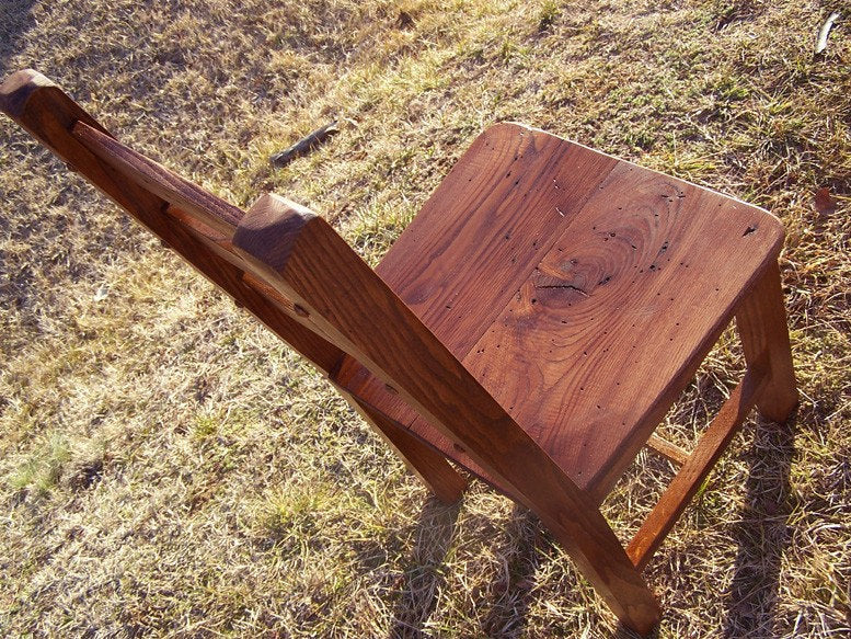 Kitchen Chair, Wood Dining Chair, Ladderback Chair, Farmhouse Dining Chair, Rustic Side Chair, Wormy Chestnut Chair, Chair With Back