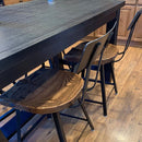 FREE SHIPPING -- Scooped Seat Bar Stools With Backs, Counter Height Stools, Brew Haus Industrial Bar Stools, Reclaimed Wood Bar Stools