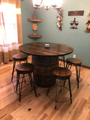 FREE SHIPPING Bar stools counter height industrial - Reclaimed wood bar stool with metal legs - Vintage style tall swivel pub stools