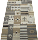 Handwoven Tribal Patterns Brown and Gray Wool Area Rug
