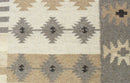 Handwoven Tribal Patterns Brown and Gray Wool Area Rug