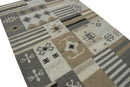 Handwoven Tribal Patterns Brown and Gray Wool Area Rug