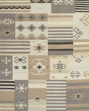 Handwoven Tribal Patterns Brown and Gray Wool Area Rug