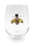 Jeweled Bee Stemless Wine Glasses