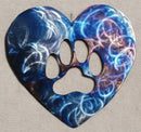 Heart with Dog / Cat Paw Metal Art