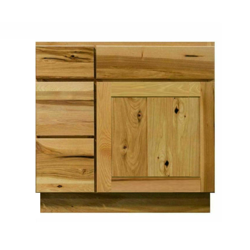30 Inch Hickory Shaker Single Sink Bathroom Vanity with Drawers on the Left