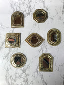Set of 14 , 7  Small Brass Mirror - Small Decorative Wall Mirrors