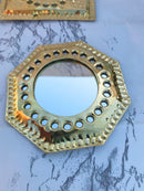 Set of 14 , 7  Small Brass Mirror - Small Decorative Wall Mirrors