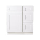 30 Inch White Shaker Single Sink Bathroom Vanity with Drawers on the Right