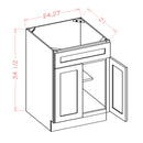 27 Inch White Shaker Single Sink Bathroom Vanity