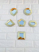Set of 12 - 6 Small Brass Mirror - Small Decorative Wall Mirrors