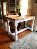 Kitchen island butcher block table - Modern mid century wood kitchen island - Bohemian kitchen dining table