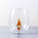 3D Pumpkin Gnome Stemless Wine Glasses