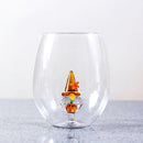 3D Pumpkin Gnome Stemless Wine Glasses