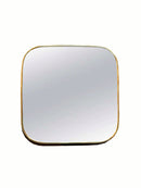 Square Gold Mirror - Handmade Brass unlacquered Brass Mirror