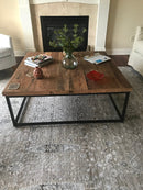 FREE SHIPPING Square coffee table extra large - Wood coffee table rustic modern - Reclaimed wood coffee table - Living room furniture