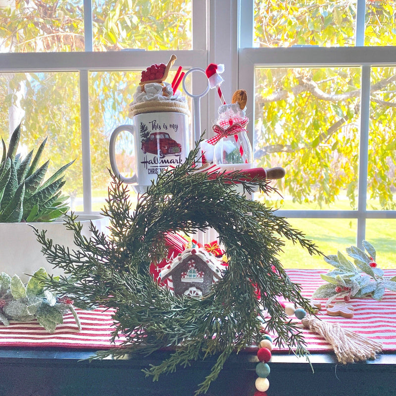 Small Mini Cedar Christmas Wreath