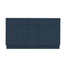 72 Inch Navy Blue Shaker Double Sink Bathroom Vanity with Drawers