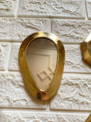 Set of 6 Small Unlacquered Brass Mirror - Small Decorative Mirrors