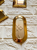 Set of 6 Small Unlacquered Brass Mirror - Small Decorative Mirror