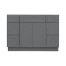 60 Inch Grey Shaker Single Sink Bathroom Vanity with Drawers